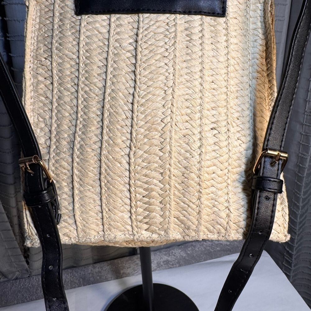 A New Day Cream Woven Backpack with Black Straps - Picture 4 of 13